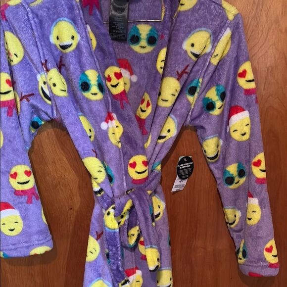Joe Boxer Purple Emoji Kids Pajama Robe - Picture 4 of 6